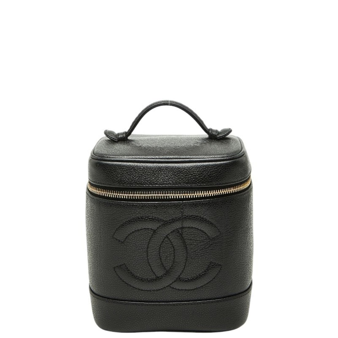 Chanel Coco Mark Vanity Bag Handbag Black Caviar Leather Women's CHANEL: --- Catalog ---Category: SizeSize (HxWxD): 17cm x 15cm x 12cm / 6.69'' x 5.9'' x 4.72''Category: DesignType: Handbag, Vanity bagColor: BlackGender: WomenMaterial: Grained Calfskin Category: GeneralBra