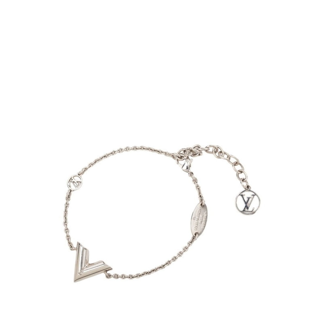 Louis Vuitton Essential V Chain Bracelet M63198 Silver Metal Women's LOUIS VUITTON: --- Catalog ---Category: SizeTotal Length: 20cm / 7.87''Category: DesignType: Charm braceletColor: SilverGender: WomenMaterial: MetalCategory: GeneralBrand: Louis Vuitton--- Item List ---Section: