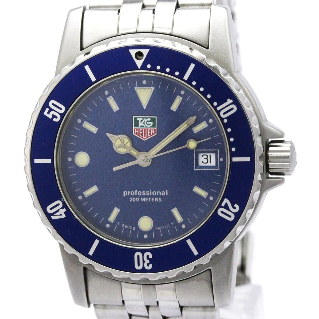 TAG HEUER Professional Stainless Steel Quartz Mens Watch WD1214: --- Catalog ---Category: SizeCase Diameter: 37mm / 1.46''Category: DesignType: WristwatchStyle: SportGender: MenColor (Dial): BlueMaterial (Band): Stainless steelMaterial (Case): Stainless steelCatego