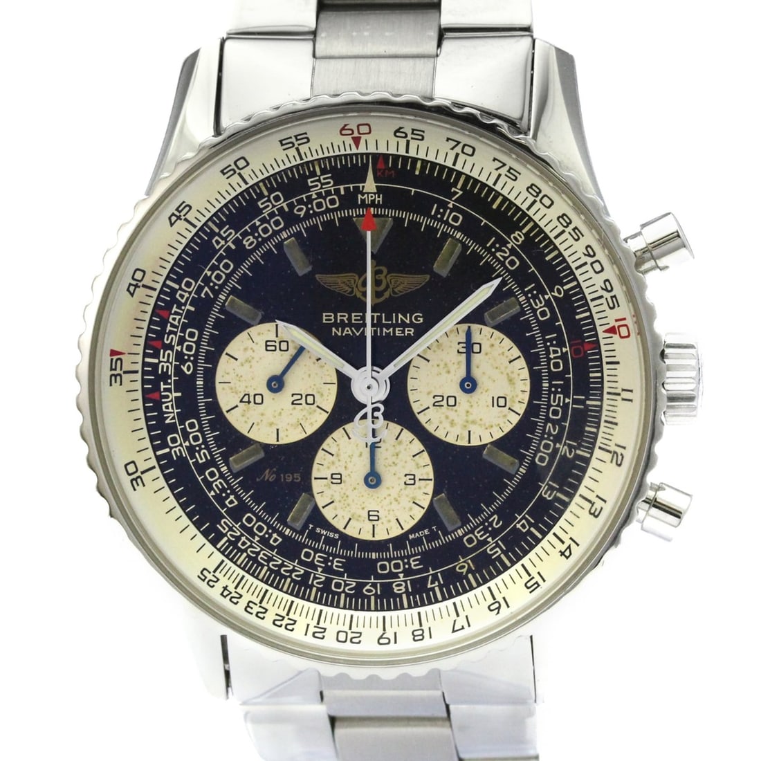 BREITLING Navitimer Steel Leather Mens Watch A11022 Polished (1 of 10)