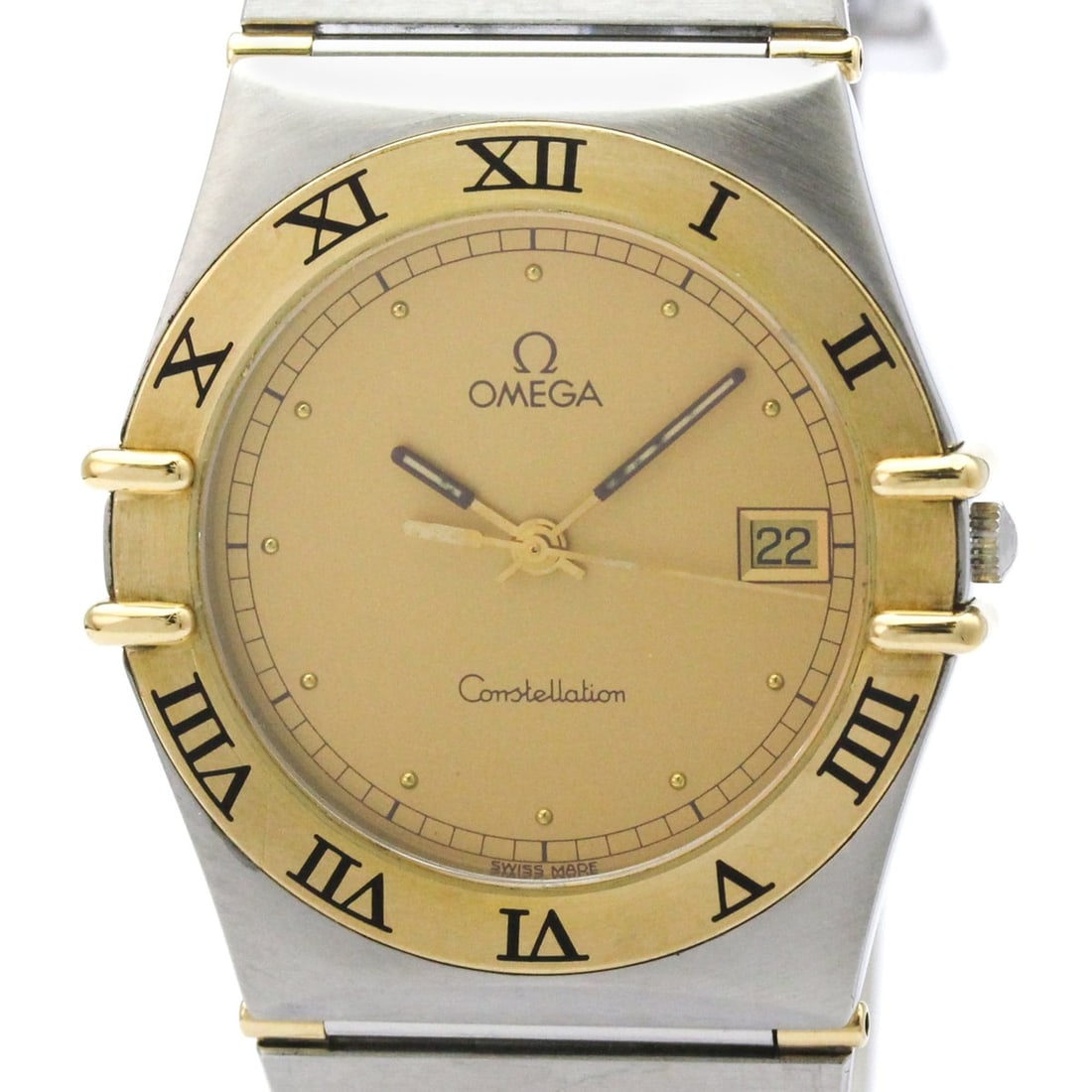 OMEGA Constellation 18K Gold Steel Quartz Mens Watch 396.1080 Polished (1 of 10)