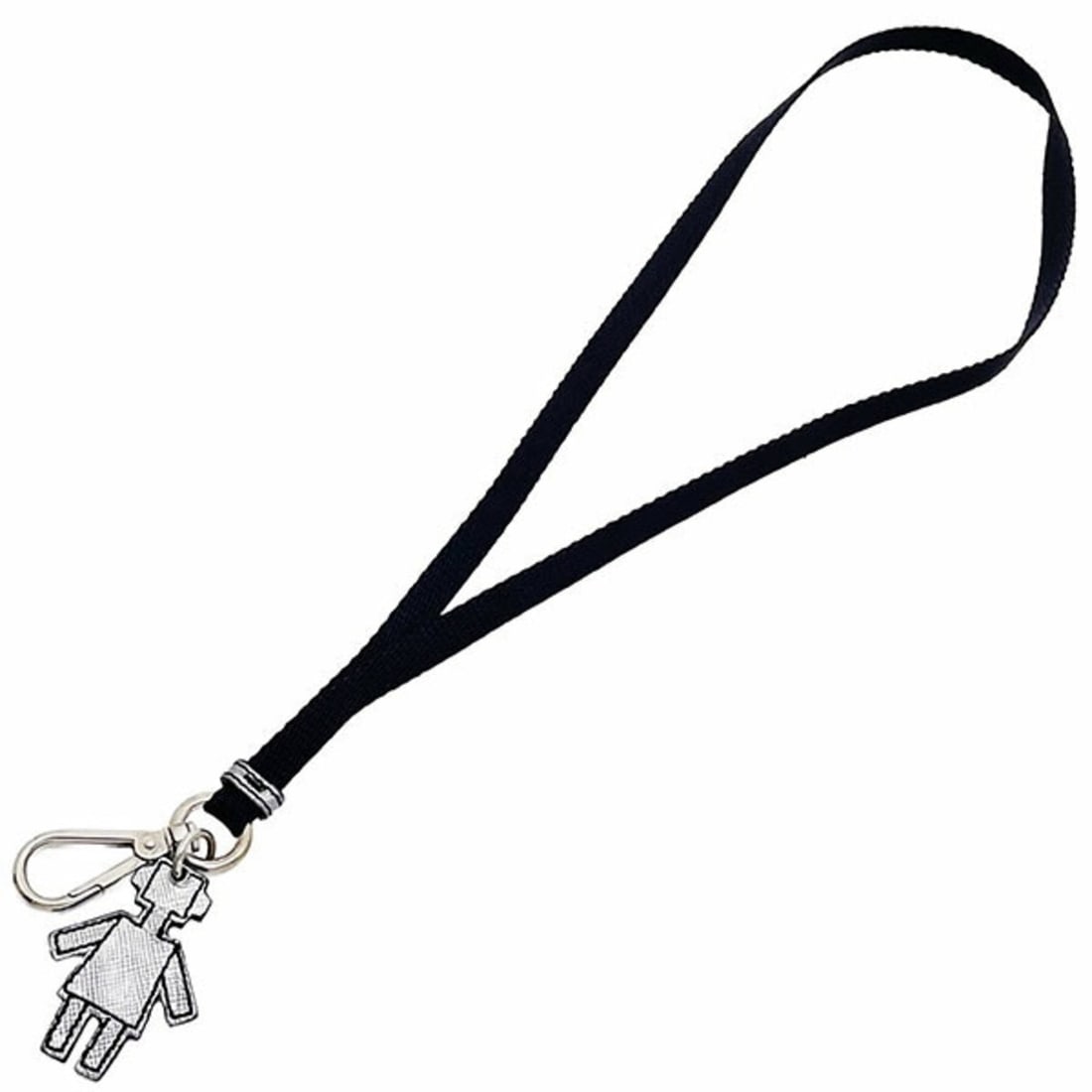 Prada Robot Charm Neck Strap, Nylon Leather, Black Silver, Long Key Hook, ID TW-17151: --- Catalog ---Category: DesignType: Neck strapColor: Black, SilverMaterial: Leather, NylonCategory: GeneralBrand: PradaCategory: Physical PropertiesSize (HxWxD): 430.00mm x 10.00mm / 16.93'' x 0.39''