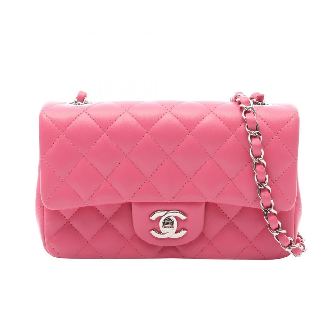 Chanel Mini Matelassé 20 Shoulder Bag/Handbag, Lambskin Leather, Women's, Pink, A69900 (1 of 10)