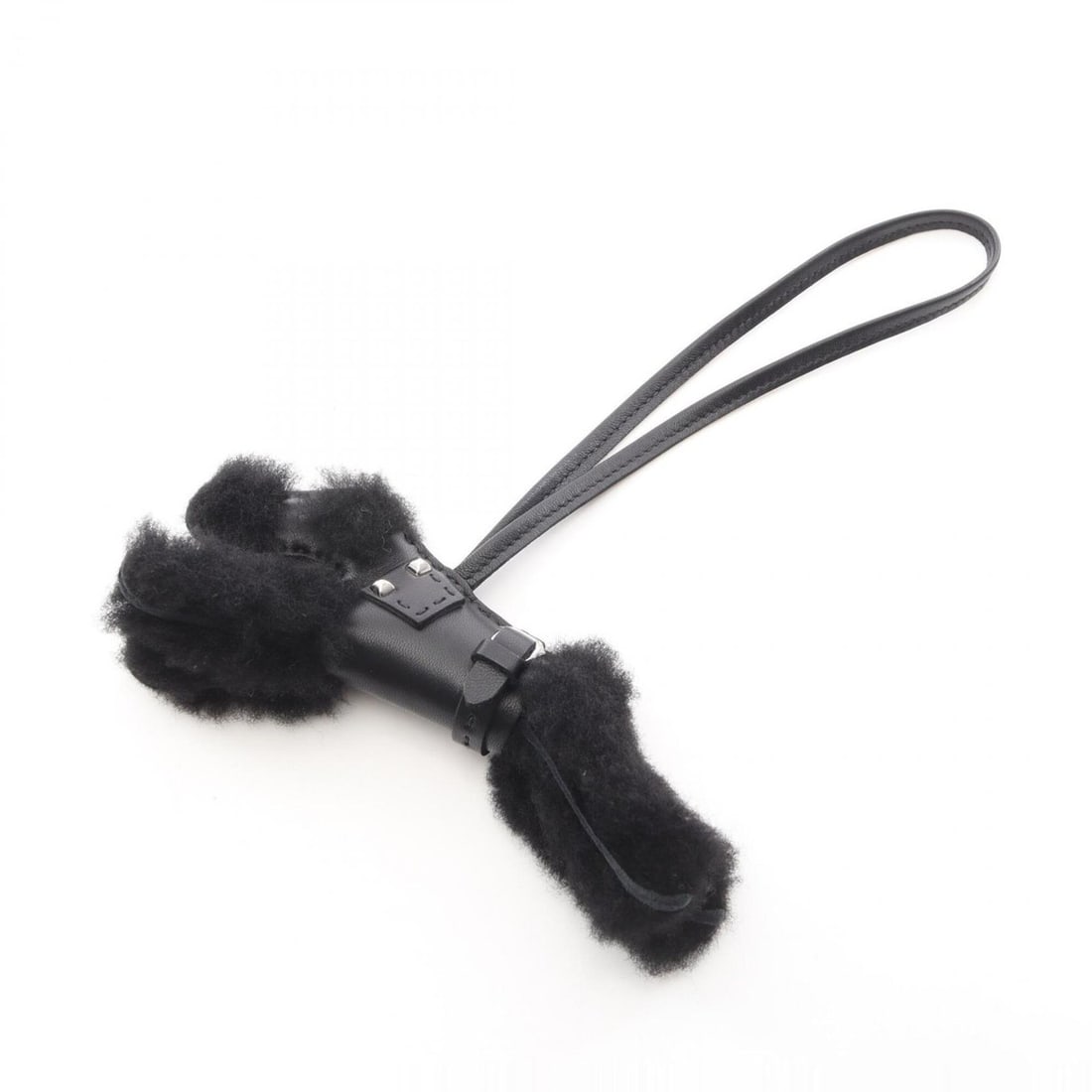Hermes Buddy Charm, Charm Accessory, Sheepskin, Agneau Milo, Women's, Black: --- Catalog ---Category: DesignType: Handbag charmColor: BlackGender: Women,MenMaterial: Agneau MiloCategory: GeneralBrand: Hermes--- Item List ---Section: ConditionRanking: Rank A Used - A few traces
