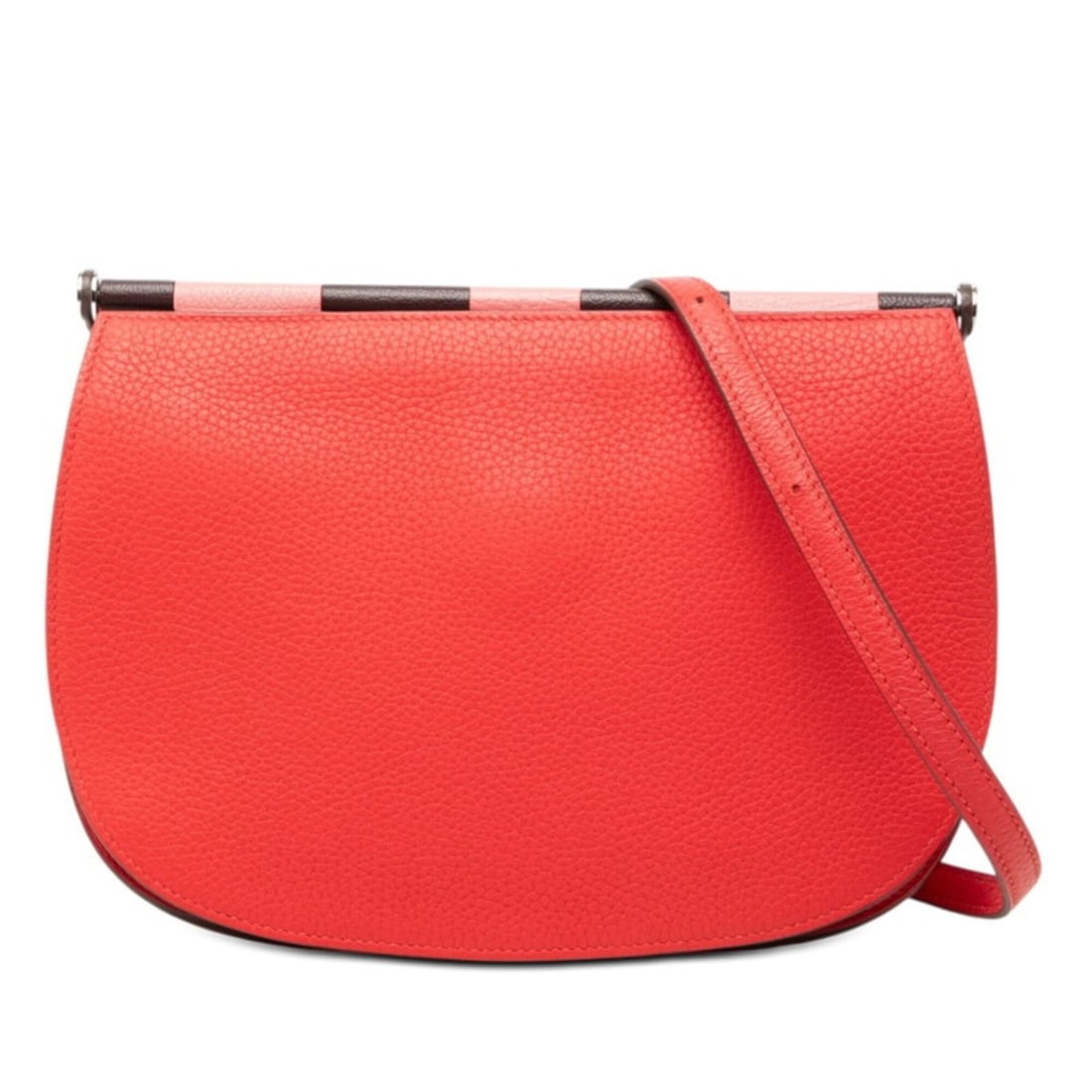 Hermes So 25 Crossbody Shoulder Bag, Y Stamp, Red, Silver Hardware, Taurillon Clemence Leather, (1 of 15)