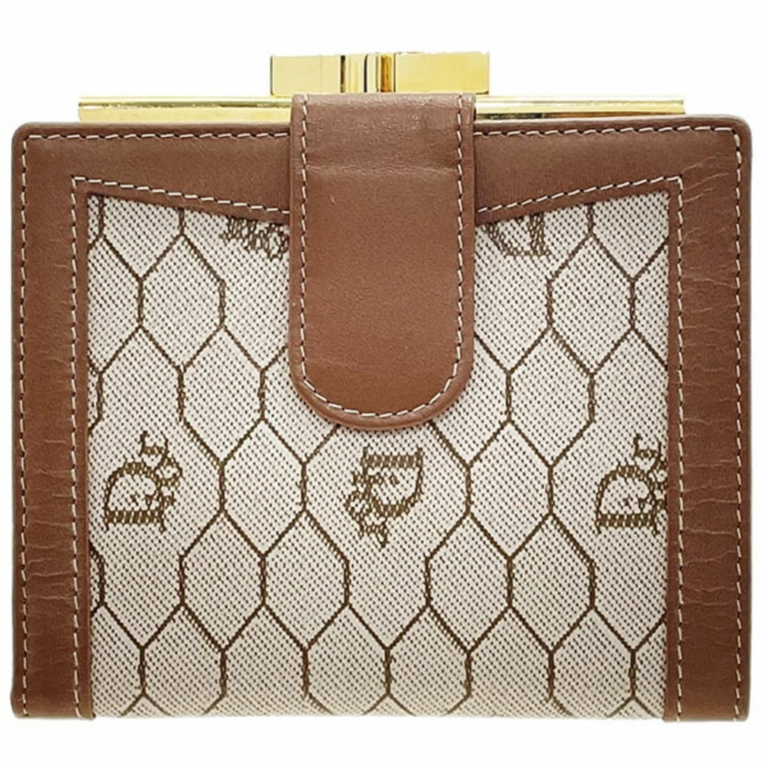 Christian Dior Wallet, PVC Leather, Beige/Brown, Vintage, Bi-fold Compact, C.Dior MM-16835: --- Catalog ---Category: SizeSize (HxWxD): 10.5cm x 12cm x 1.5cm / 4.13'' x 4.72'' x 0.59''Category: DesignType: Wallet (bi-fold)Color: Beige, BrownGender: WomenSeason: VintageMaterial: PVC , Leather 