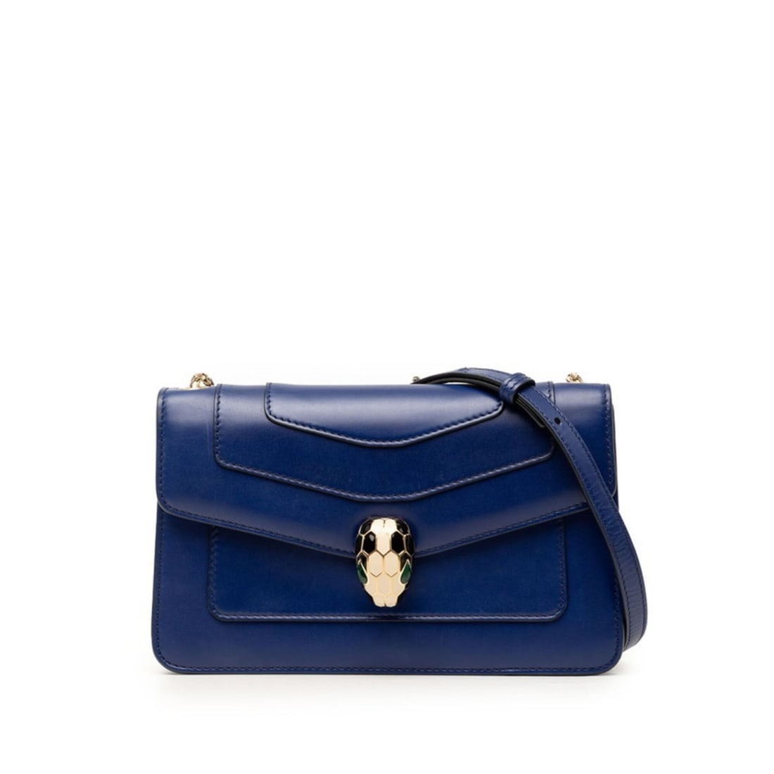 Bulgari Serpenti Forever Chain Shoulder Bag, Blue Leather, Women's BVLGARI: --- Catalog ---Category: SizeSize (HxWxD): 13cm x 21.5cm x 3.5cm / 5.11'' x 8.46'' x 1.37''Category: DesignType: Shoulder bagColor: BlueGender: WomenMaterial: Leather Category: GeneralBrand: Bvlgari--