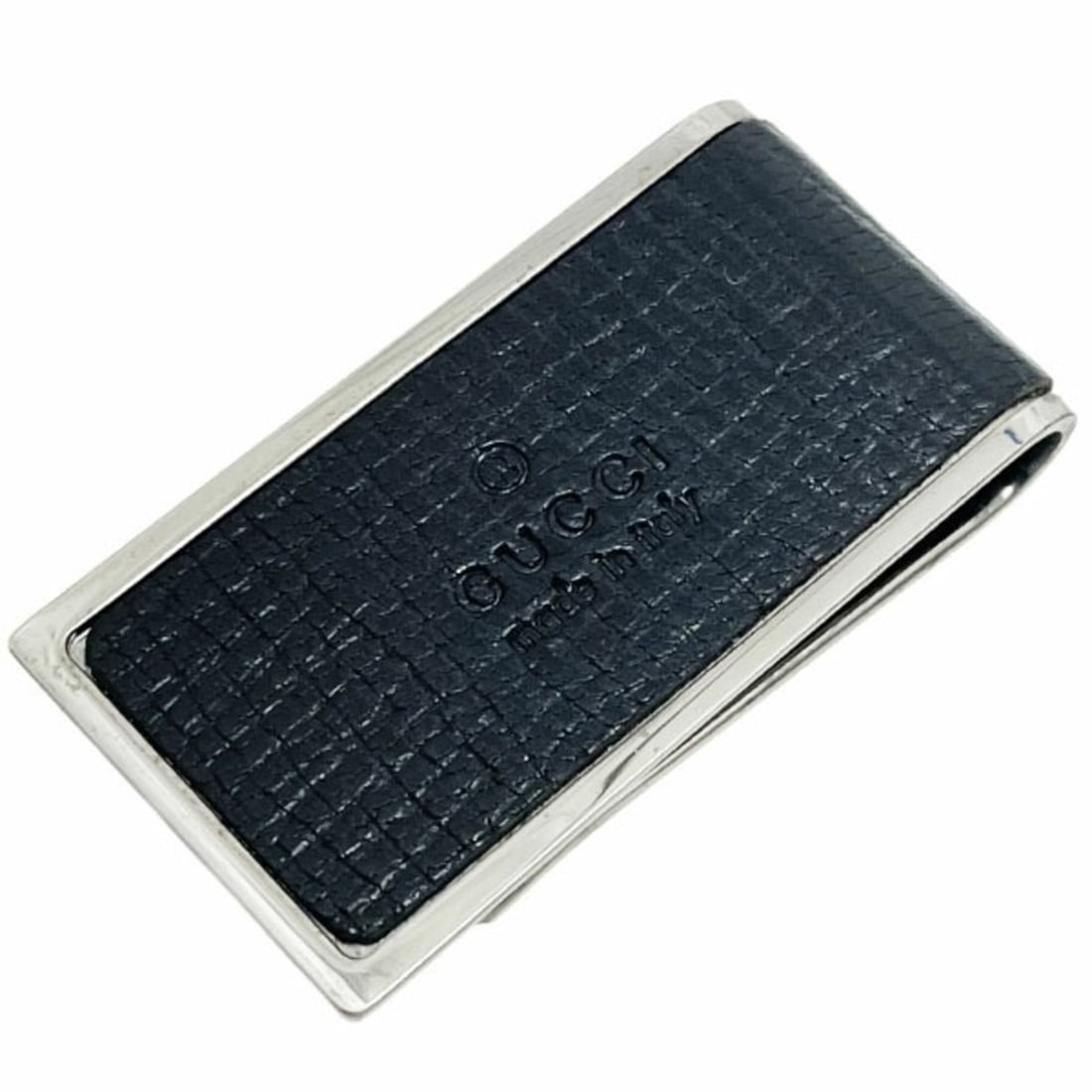 Gucci Money Clip, Embossed Leather, Metal, Black, GUCCI Wallet for Men, SYN-16606 (1 of 10)