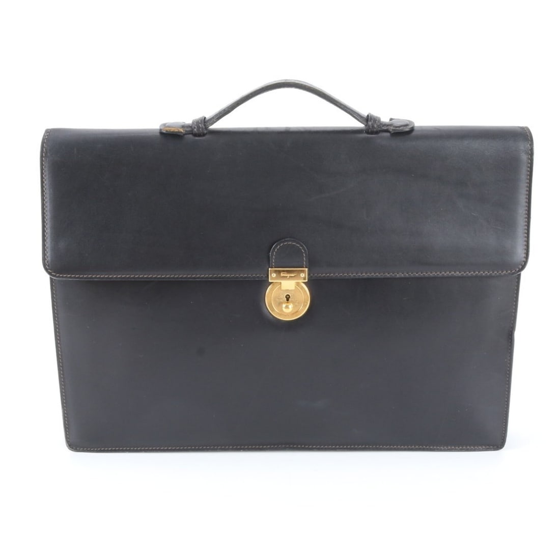 Salvatore Ferragamo Leather Handbag Briefcase, Black, Men's: --- Catalog ---Category: SizeSize (HxWxD): 29cm x 40cm x 4cm / 11.41'' x 15.74'' x 1.57''Category: DesignType: BriefcaseColor: BlackGender: MenMaterial: Leather Category: GeneralBrand: Salvatore Ferra