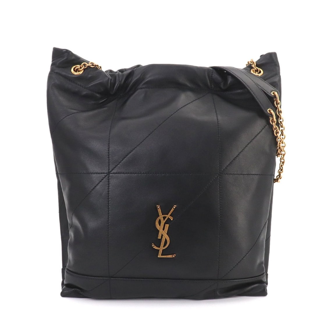 Saint Laurent Jamie Shoulder Handbag, Leather, Black, 781666, Gold Hardware, Pochon Bag (1 of 10)