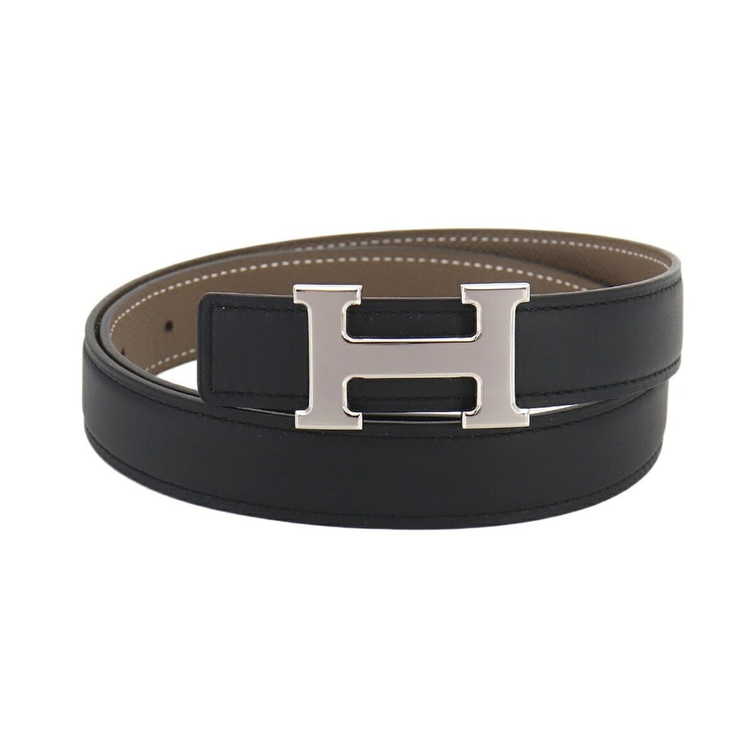 Hermes Constance Reversible H Belt Swift Epsom Black Etoupe 75 W Stamp (1 of 12)