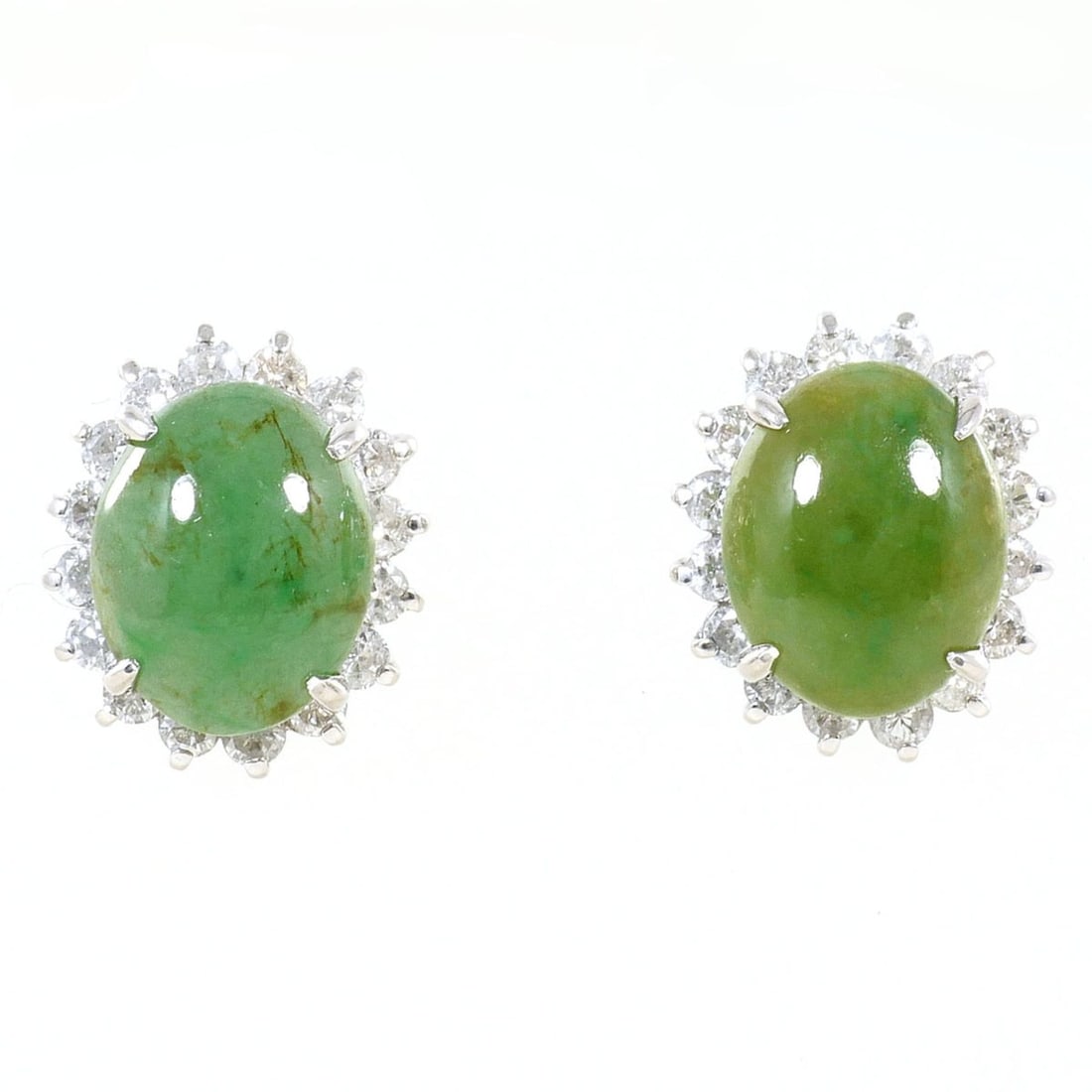 PT900 Platinum Earrings with Natural Jadeite and Diamonds (0.32ct), Certificate of Authenticity,: --- Catalog ---Category: SizeWeight: 5.1g / 0.17oz.Category: DesignType: Stud earringsColor: PlatinumMetal: PlatinumStone: Diamond, JadeGender: WomenMaterial: Platinum 900Category: GeneralBrand: Unbra