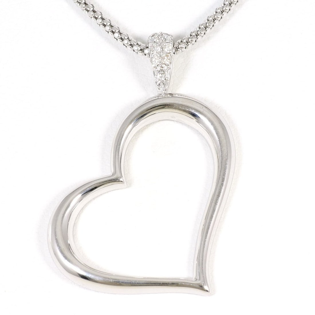 18K (18-karat white gold) necklace with 0.14ct diamond, includes appraisal certificate, total weight (1 of 9)