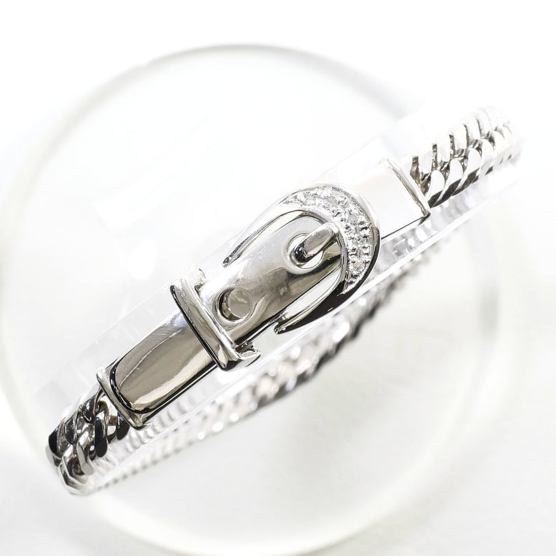 PT850 Platinum Bracelet with Diamond (no carat marking), Certificate of Authenticity, Total Weight: --- Catalog ---Category: SizeLength: 18cm / 7.08''Weight: 22g / 0.77oz.Category: DesignType: Charm braceletColor: PlatinumMetal: PlatinumStone: DiamondGender: WomenMaterial: Platinum 850Category: Gene