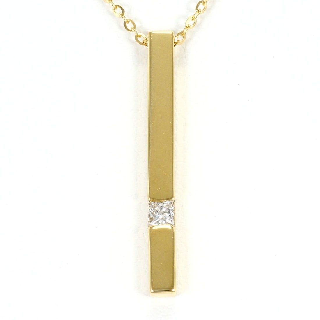 18K (18-karat) Yellow Gold Necklace with 0.08ct Diamond, Certificate of Authenticity, Total Weight (1 of 14)