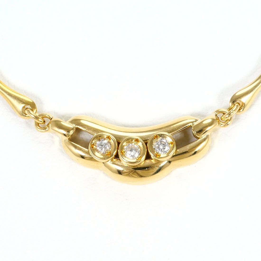 18K (18-karat) Yellow Gold Necklace with 0.10 ct Diamond, Certificate of Authenticity Included, (1 of 12)