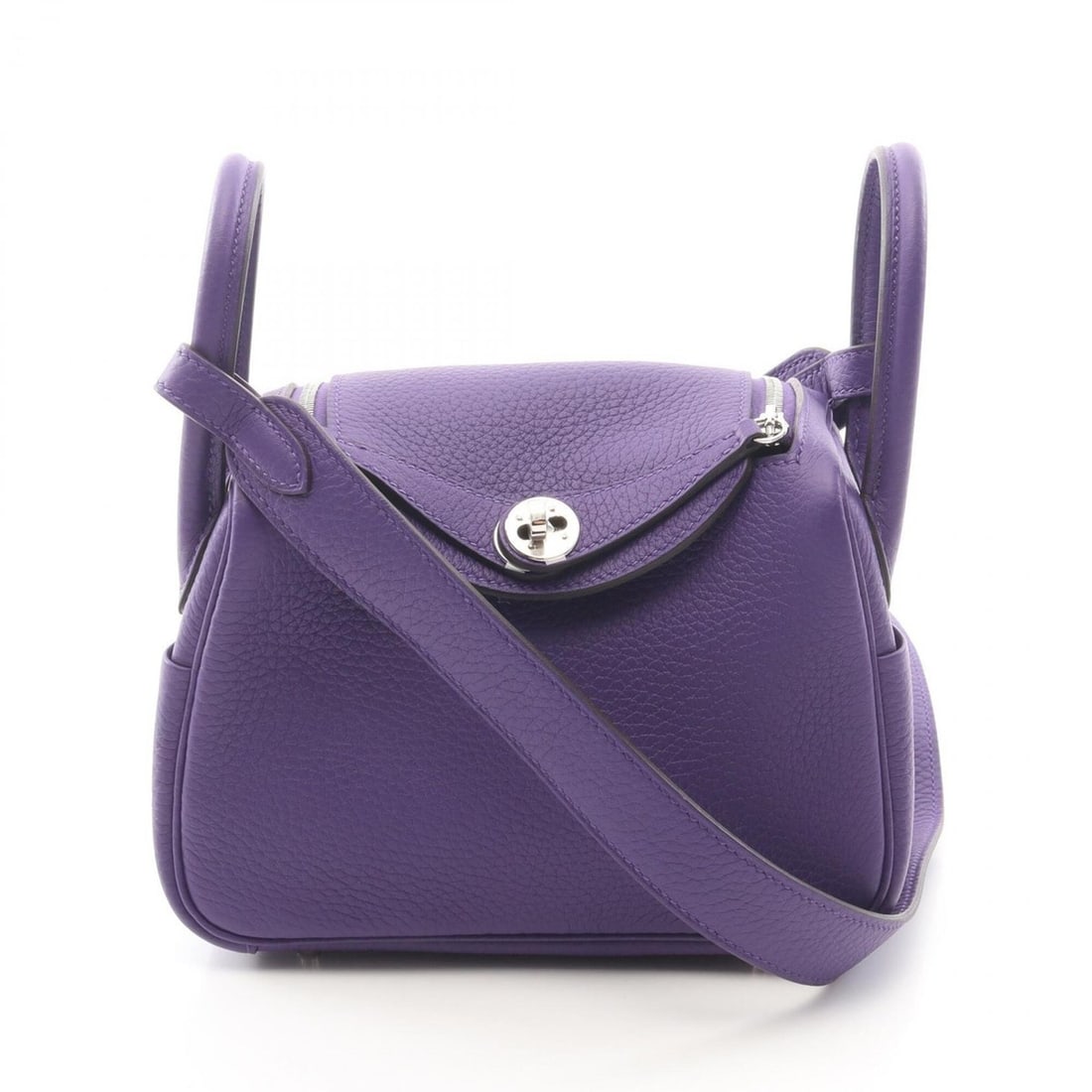 Hermes Lindy Mini 2-Way Shoulder Bag/Handbag, Leather, Calfskin (Cowhide), Taurillon Clemence: --- Catalog ---Category: SizeSize (HxWxD): 13cm x 17.5cm x 9cm / 5.11'' x 6.88'' x 3.54''Category: DesignType: Handbag, Shoulder bagColor: PurpleGender: WomenMaterial: Taurillon clemence leather Categ