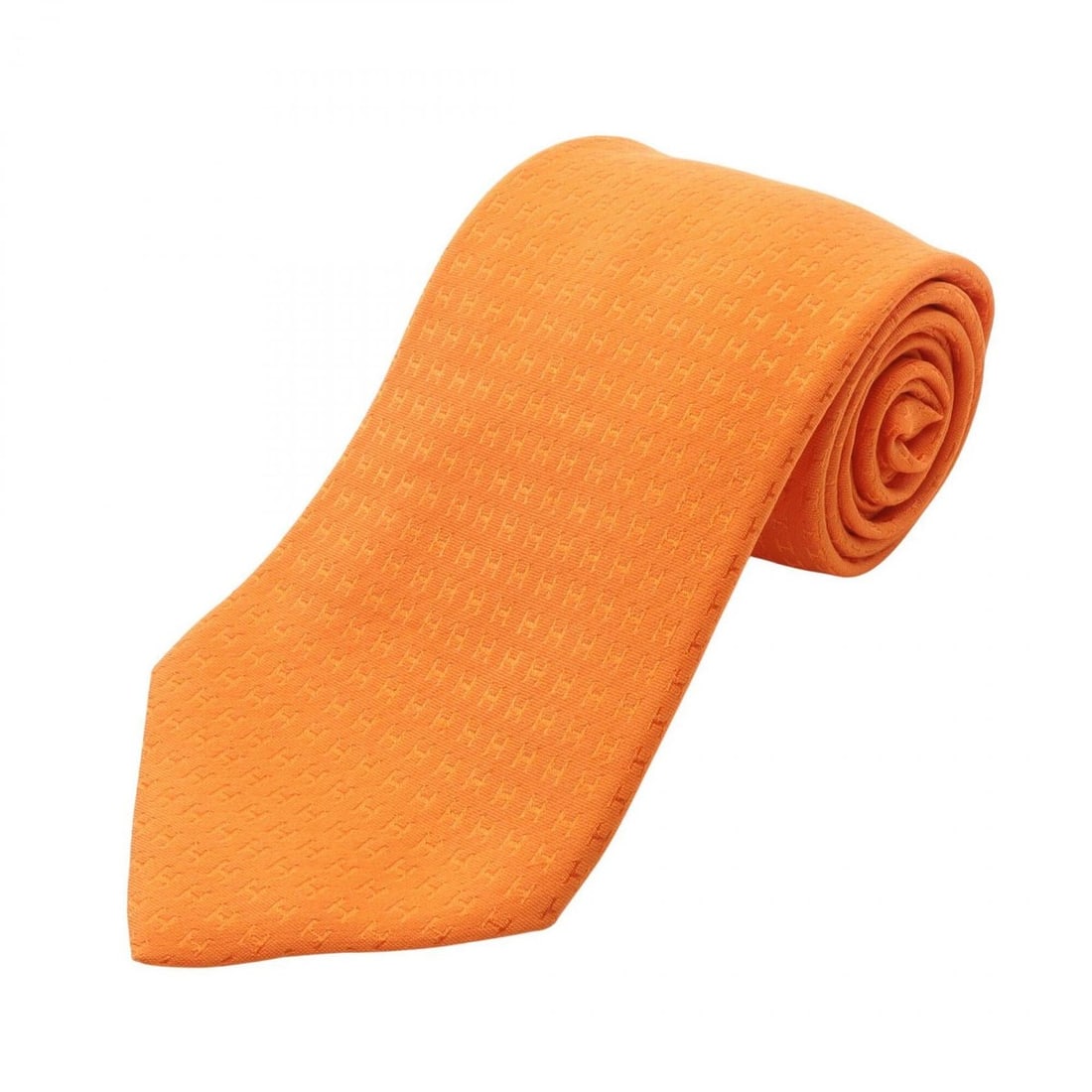 Hermes HERMES H-pattern tie, silk, men's, orange (1 of 8)