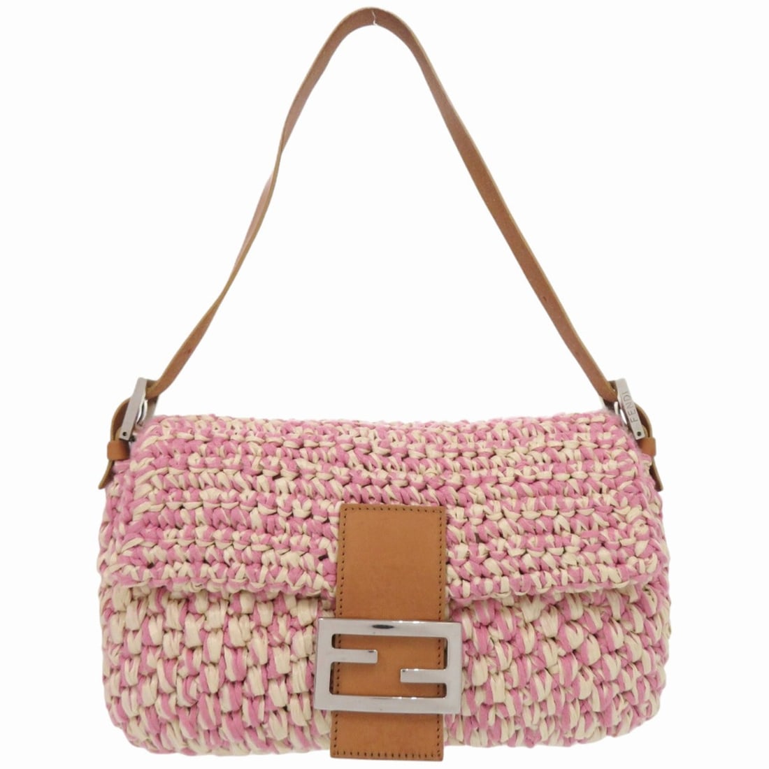 Fendi One-Shoulder Bag Mamma Bucket 16059 Straw Cotton Leather Pink Handbag 1004FENDI: --- Catalog ---Category: SizeSize (HxWxD): 17cm x 27.5cm x 3cm / 6.69'' x 10.82'' x 1.18''Category: DesignType: Handbag, Shoulder bagColor: Brown, Ivory, PinkGender: WomenMaterial: Straw , Cotton , Le