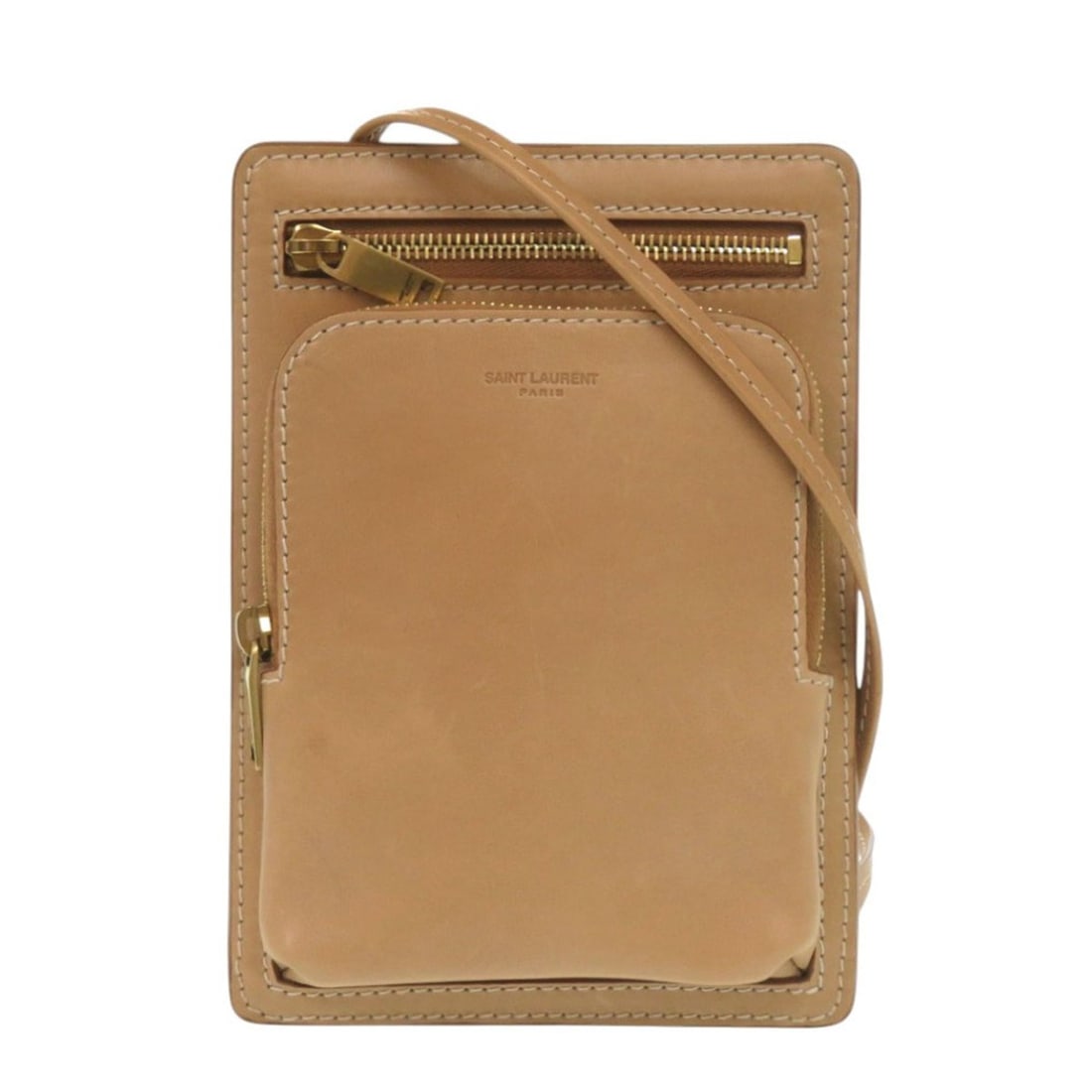 Yves Saint Laurent Saint Laurent Paris 729953 Leather Beige Shoulder Bag 1119SAINT LAURENT PARIS (1 of 9)