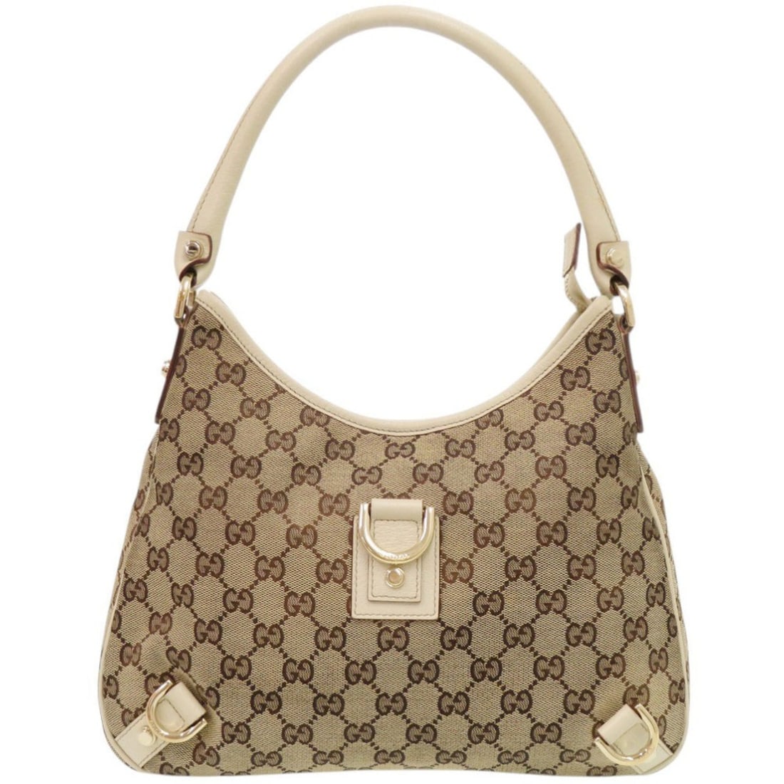 Gucci Hobo Abbey 130738 GG Canvas Leather Beige Shoulder Bag 1066GUCCI: --- Catalog ---Category: SizeSize (HxWxD): 25cm x 29cm x 4.5cm / 9.84'' x 11.41'' x 1.77''Category: DesignType: Shoulder bagColor: Beige, WhiteGender: WomenMaterial: GG canvas , Leather Category: Gene