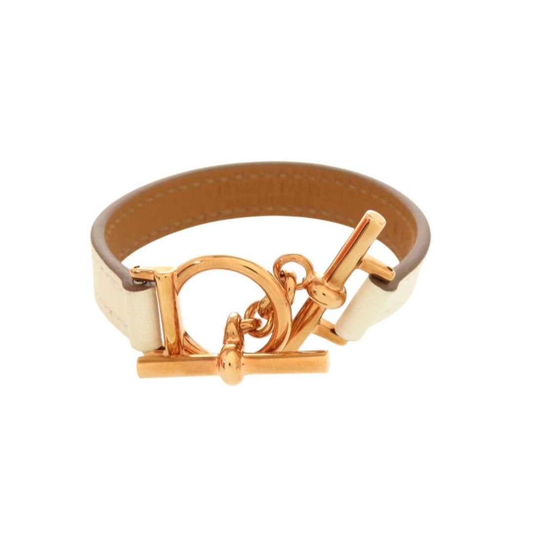 Hermes Croisière Veau Swift Nata Rose Gold Hardware K Stamp (Made in 2025) Bracelet Accessory 0331: --- Catalog ---Category: SizeLength: 16.5cm / 6.49''Category: DesignType: Charm braceletColor: Beige, Rose goldGender: WomenMaterial: Swift leatherCategory: GeneralBrand: HermesCountry of Origin: Fran
