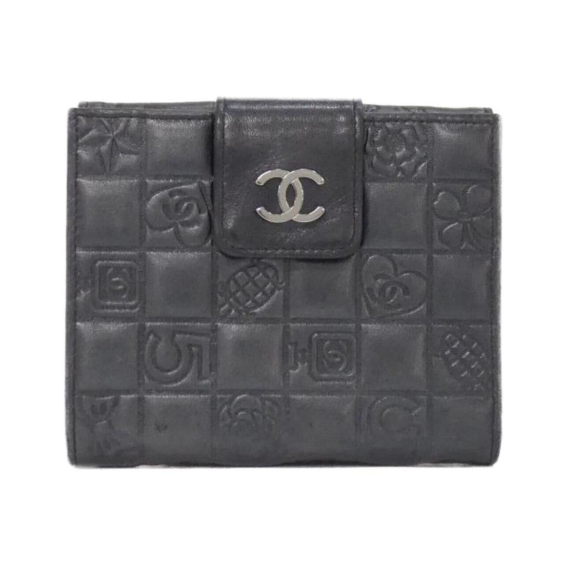 Chanel Icon Line 24212 Wallet: --- Catalog ---Category: SizeSize (HxWxD): 10cm x 12cm x 3cm / 3.93'' x 4.72'' x 1.18''Category: DesignType: Wallet (bi-fold)Color: BlackGender: WomenMaterial: Leather Category: GeneralBrand: Chanel--