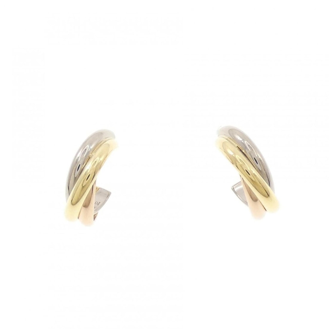 Cartier Trinity Small Earrings: --- Catalog ---Category: SizeSize (HxWxD): 12.50mm x 4.00mm / 0.49'' x 0.16''Category: DesignType: Stud earringsGender: WomenMaterial: Pink gold (18K), White gold (18K), Yellow gold (18K)Category: