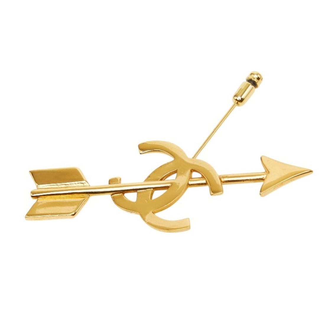 Chanel Coco Mark Arrow Brooch, Gold Plated, Women's CHANEL: --- Catalog ---Category: SizeSize (HxWxD): 7cm x 7cm / 2.75'' x 2.75''Category: DesignType: BroochColor: GoldGender: WomenCategory: GeneralBrand: Chanel--- Item List ---Section: ConditionRanking: