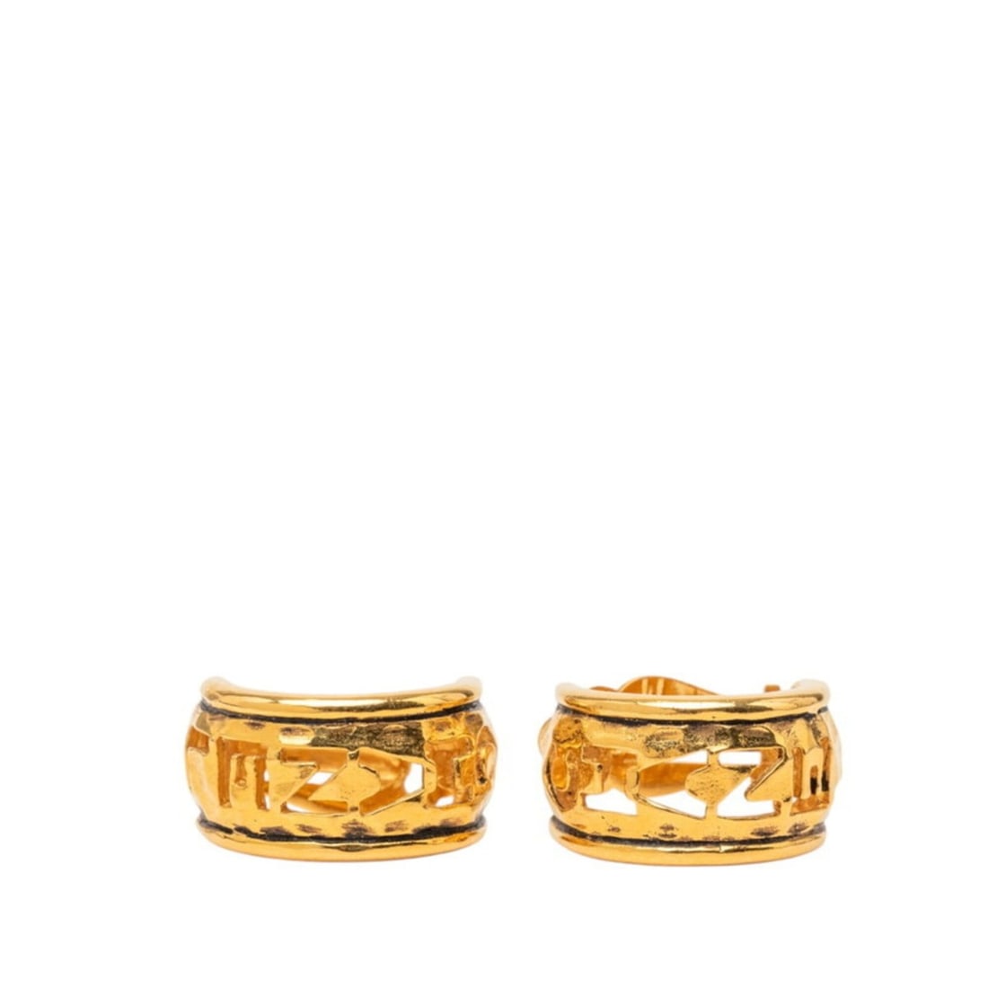 Chanel Logo Earrings, Gold Plated (GP), Women's.: --- Catalog ---Category: SizeSize (HxWxD): 23.60mm x 13.20mm / 0.93'' x 0.52''Category: DesignType: Clip earringsColor: GoldGender: WomenMaterial: Gold platingCategory: GeneralBrand: Chanel--- Item
