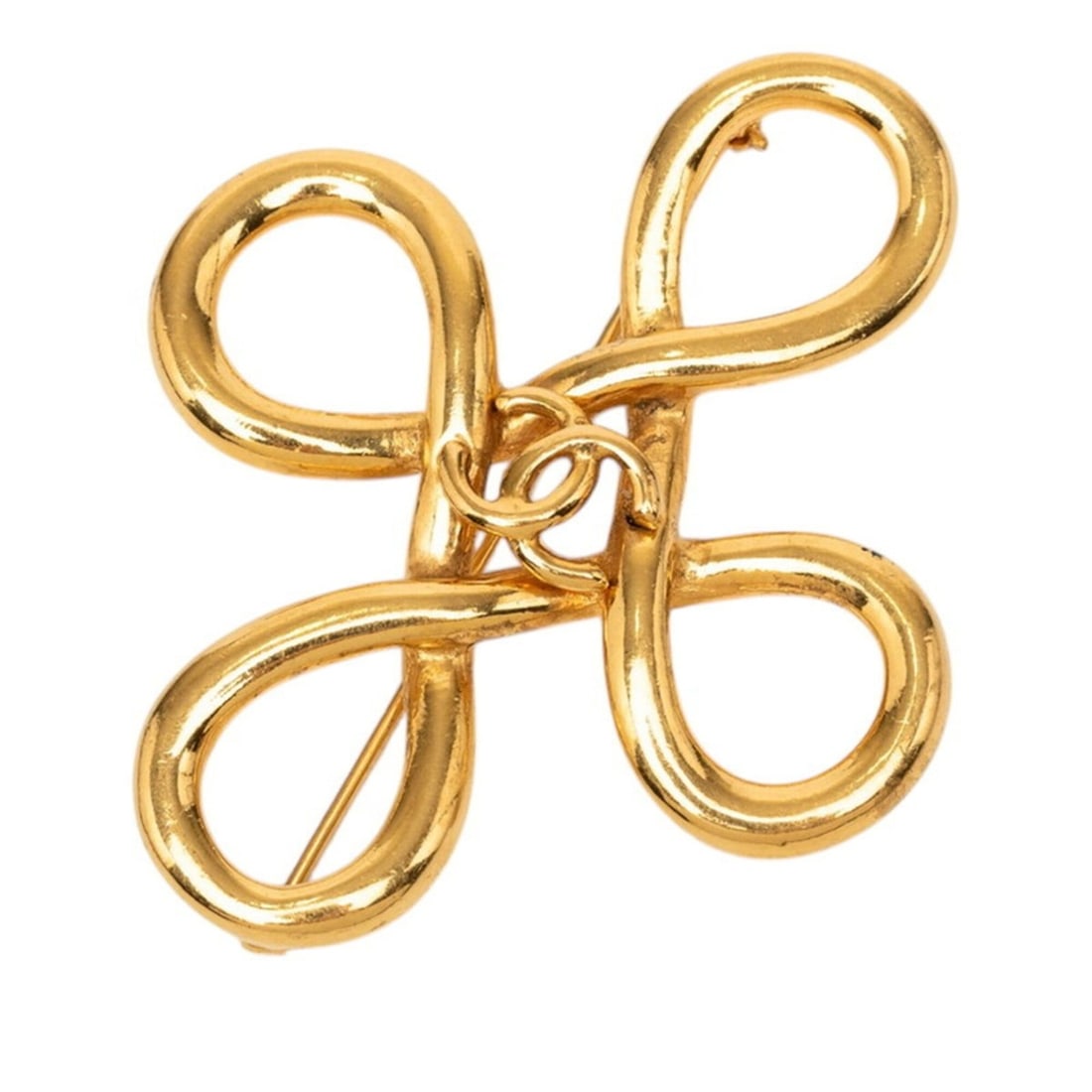 Chanel Coco Mark Infinity Cross Brooch, Gold Plated (GP), Women's.: --- Catalog ---Category: SizeSize (HxWxD): 6.4cm x 5.5cm / 2.51'' x 2.16''Category: DesignType: BroochGender: WomenCategory: GeneralBrand: Chanel--- Item List ---Section: ConditionRanking: Rank AB