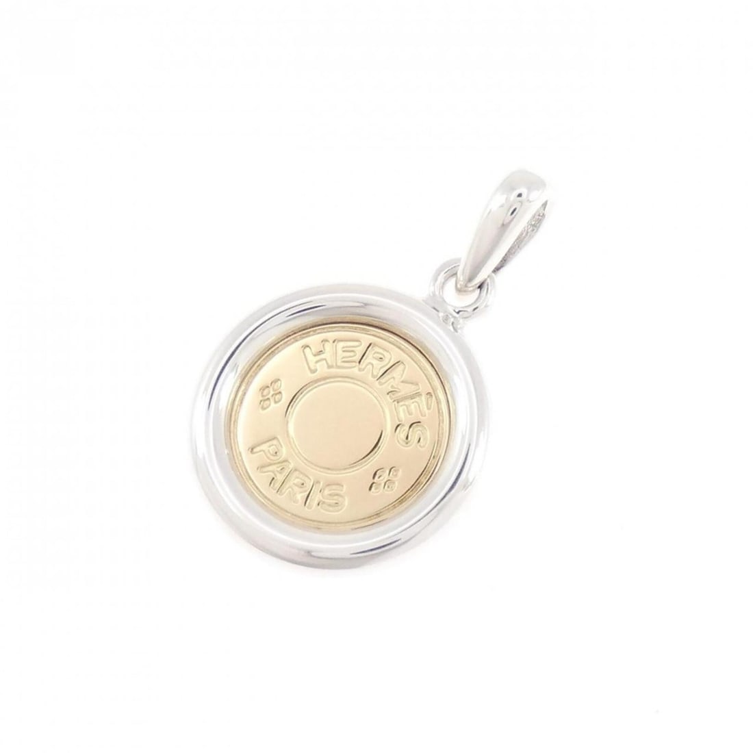 Hermes Sellier Pendant: --- Catalog ---Category: SizePendant Size: 31.8mm x 20.1mm / 1.25'' x 0.79''Category: DesignGender: WomenMaterial: Silver 925, Yellow gold (18K)Necklace Type: PendantCategory: GeneralLine: