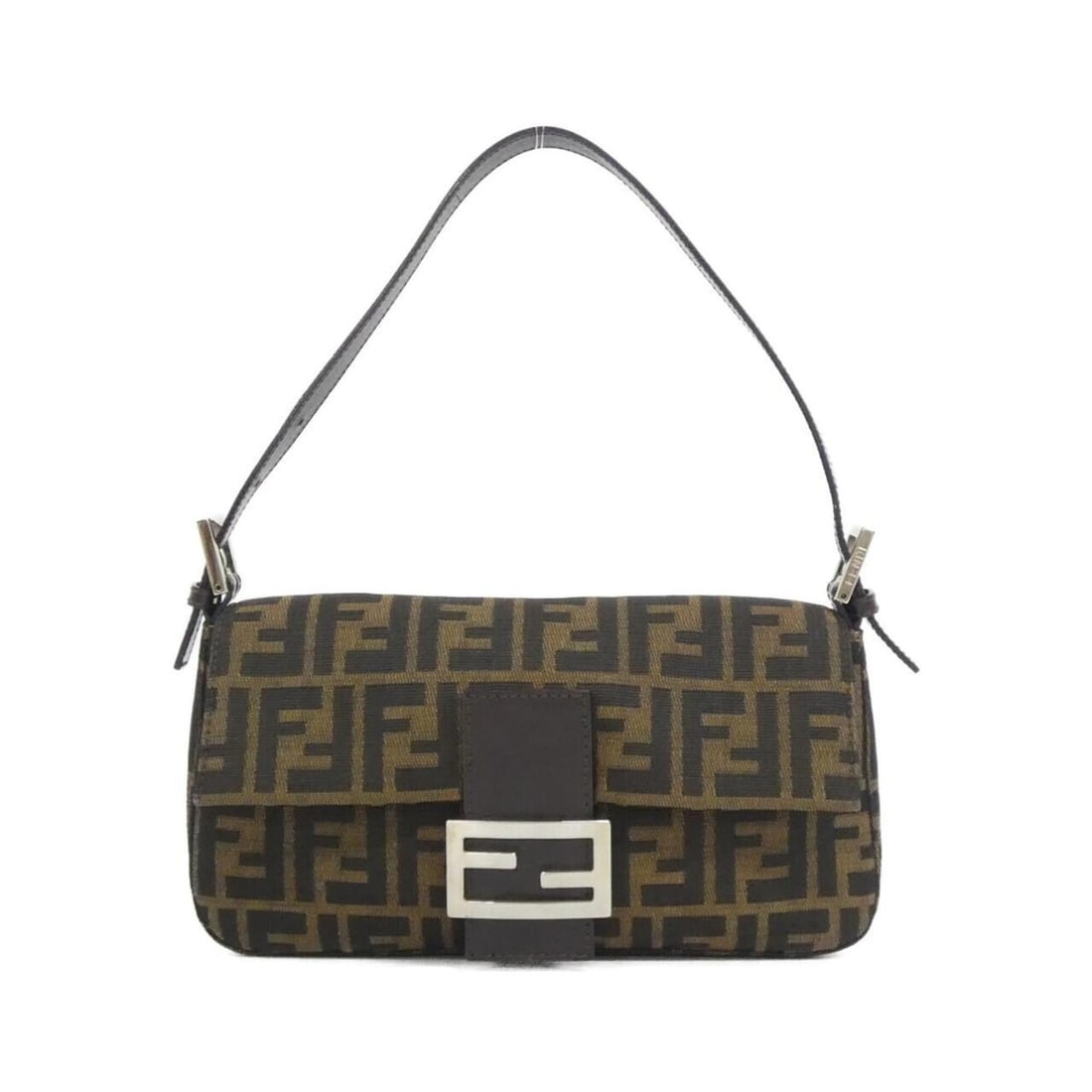 Fendi Baguette 26424 Shoulder Bag: --- Catalog ---Category: SizeSize (HxWxD): 15cm x 25cm x 4cm / 5.9'' x 9.84'' x 1.57''Category: DesignType: Shoulder bagColor: BrownGender: WomenMaterial: Canvas Hardware Color: SilverCategory: