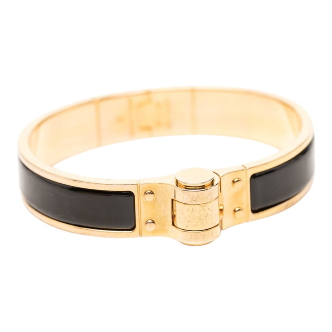 Hermes Charnière Bracelet, Gold and Black Plated, Women's (1 of 16)
