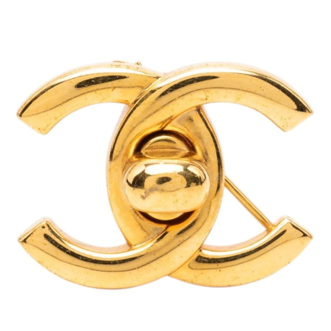 Chanel Coco Mark Turnlock Brooch Vintage 96P Gold Plated GP Women's CHANEL: --- Catalog ---Category: SizeSize (HxWxD): 24.8cm x 32.3cm / 9.76'' x 12.71''Category: DesignType: BroochColor: GoldGender: Women,MenMaterial: Gold platingCategory: GeneralBrand: Chanel--- Item List -