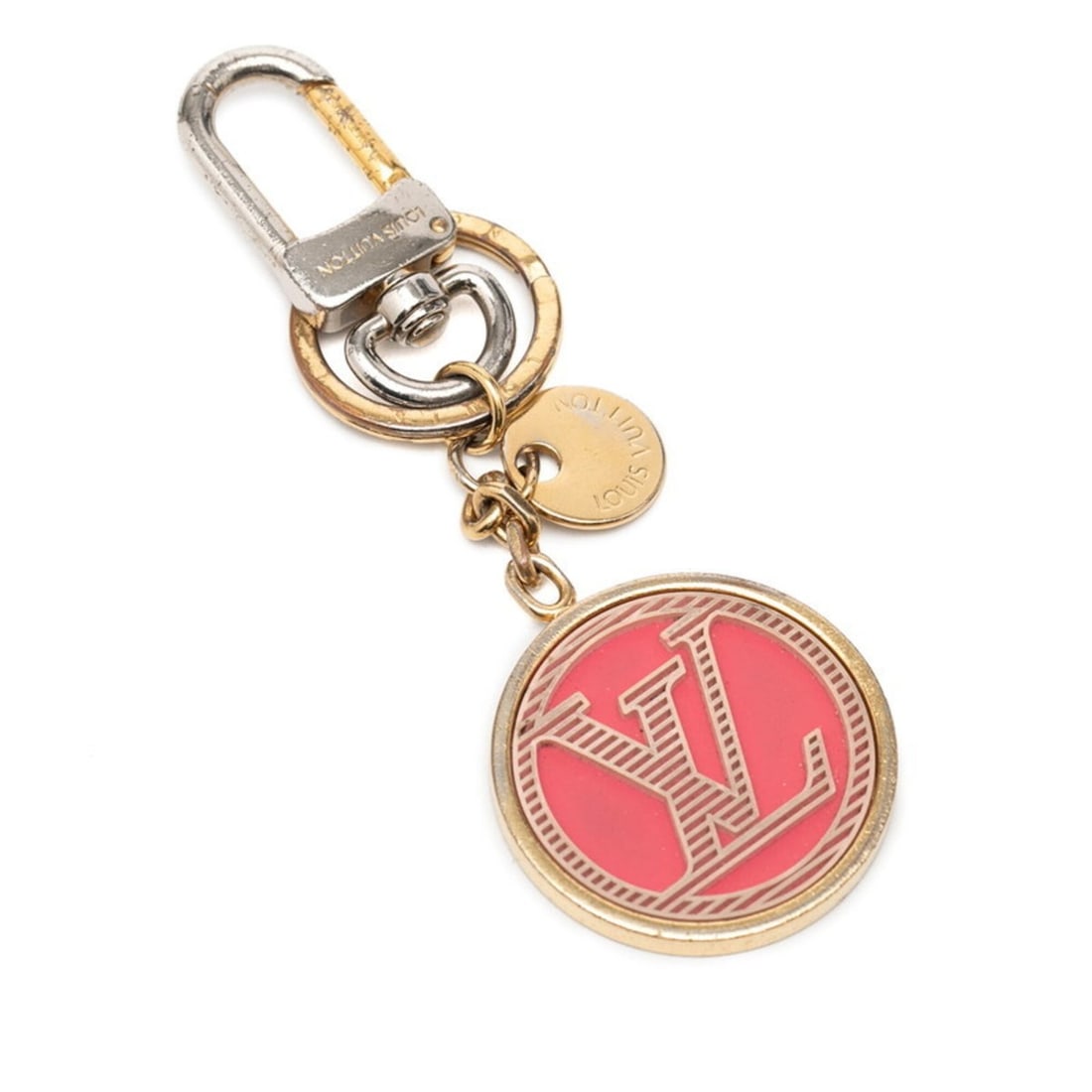 Louis Vuitton Epi Portefeuille LV Circle Charm Keychain Keyring M64513 Gold Plated Women's LOUIS: --- Catalog ---Category: DesignType: KeyringColor: GoldGender: WomenCategory: GeneralMPN: M64513Brand: Louis Vuitton--- Item List ---Section: ConditionRanking: Rank B Used - Traces of usage, damages /