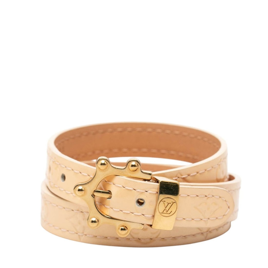 Louis Vuitton Vernis Monogram Bracelet Triple Tour M91400 Beige Patent Leather Women's LOUIS VUITTON: --- Catalog ---Category: SizeLength: 60cm / 23.62''Category: DesignType: Charm braceletColor: Beige, MonogramGender: WomenMaterial: Monogram, Patent leather, VernisCategory: GeneralMPN: M91400Brand: L