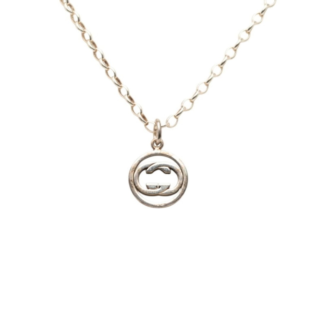 Gucci Doppia G GG Logo Chain Pendant Necklace 147749 SV925 Silver Women's GUCCI (1 of 11)