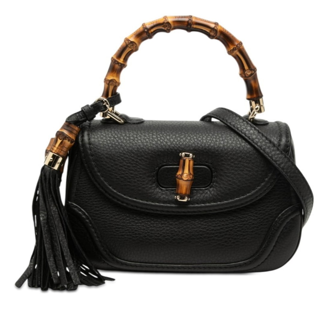 Gucci New Bamboo Small Tassel Handbag Shoulder Bag 2WAY 256805 Black Leather Women's GUCCI: --- Catalog ---Category: SizeSize (HxWxD): 13cm x 22cm x 9cm / 5.11'' x 8.66'' x 3.54''Category: DesignType: Handbag, Shoulder bagColor: BlackGender: WomenMaterial: Leather Category: GeneralMPN: 25680