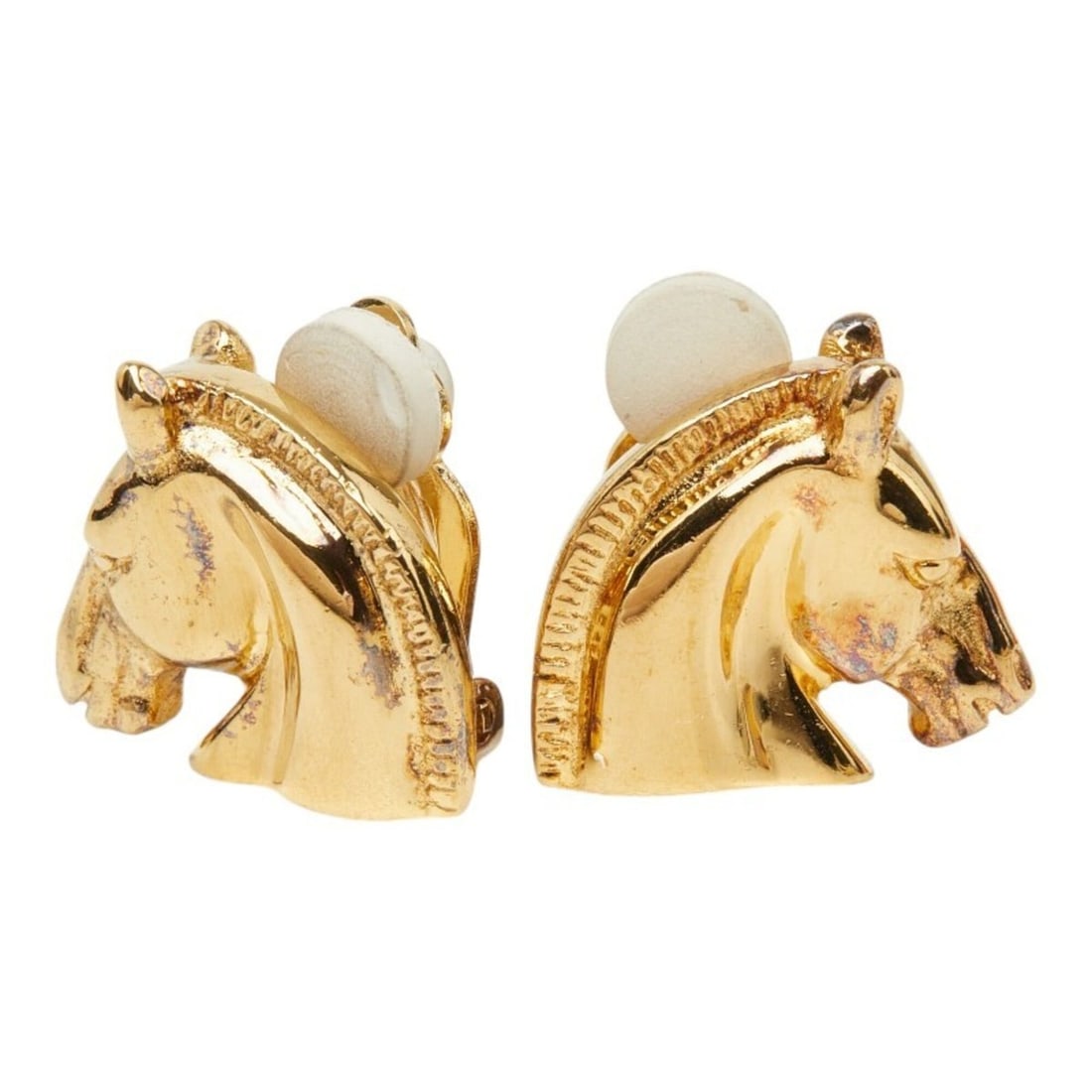 Hermes Cheval Horse Head Earrings, Gold Plated (GP), Women's.: --- Catalog ---Category: SizeSize (HxWxD): 15.90mm x 17.40mm / 0.63'' x 0.69''Category: DesignType: Clip earringsColor: GoldGender: WomenMaterial: Gold platingCategory: GeneralBrand: Hermes--- Item Li