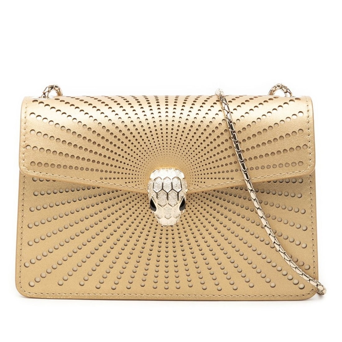 BVLGARI Serpenti Forever Chain Shoulder Bag, Crossbody 291822, Gold Leather, Women's.: --- Catalog ---Category: SizeSize (HxWxD): 11cm x 17cm x 5cm / 4.33'' x 6.69'' x 1.96''Category: DesignType: Shoulder bagColor: GoldGender: WomenMaterial: Leather Category: GeneralMPN: 291822Brand: Bv