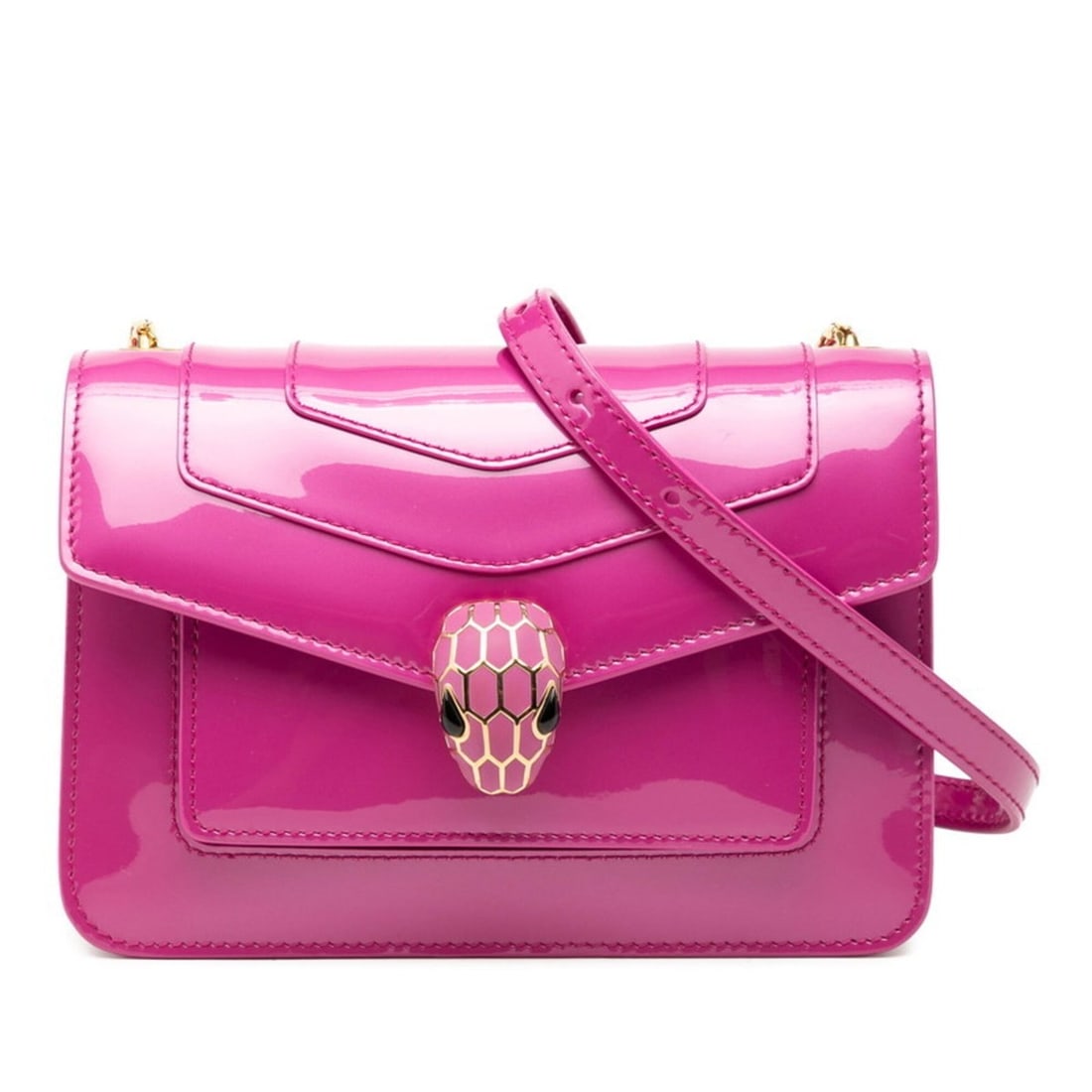 Bulgari Serpenti Forever Shoulder Bag, Pink Patent Leather, Women's, BVLGARI: --- Catalog ---Category: SizeSize (HxWxD): 13cm x 19cm x 8cm / 5.11'' x 7.48'' x 3.14''Category: DesignType: Shoulder bagColor: PinkGender: WomenMaterial: Patent leather Category: GeneralBrand: Bvlgar