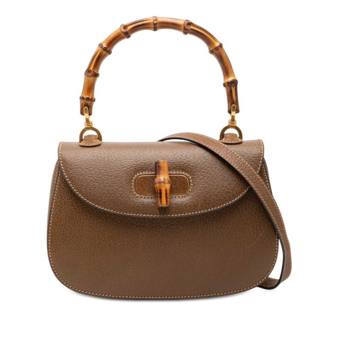 Gucci Bamboo Handbag Shoulder Bag 2WAY 000460188 Brown Leather Women's GUCCI (1 of 11)