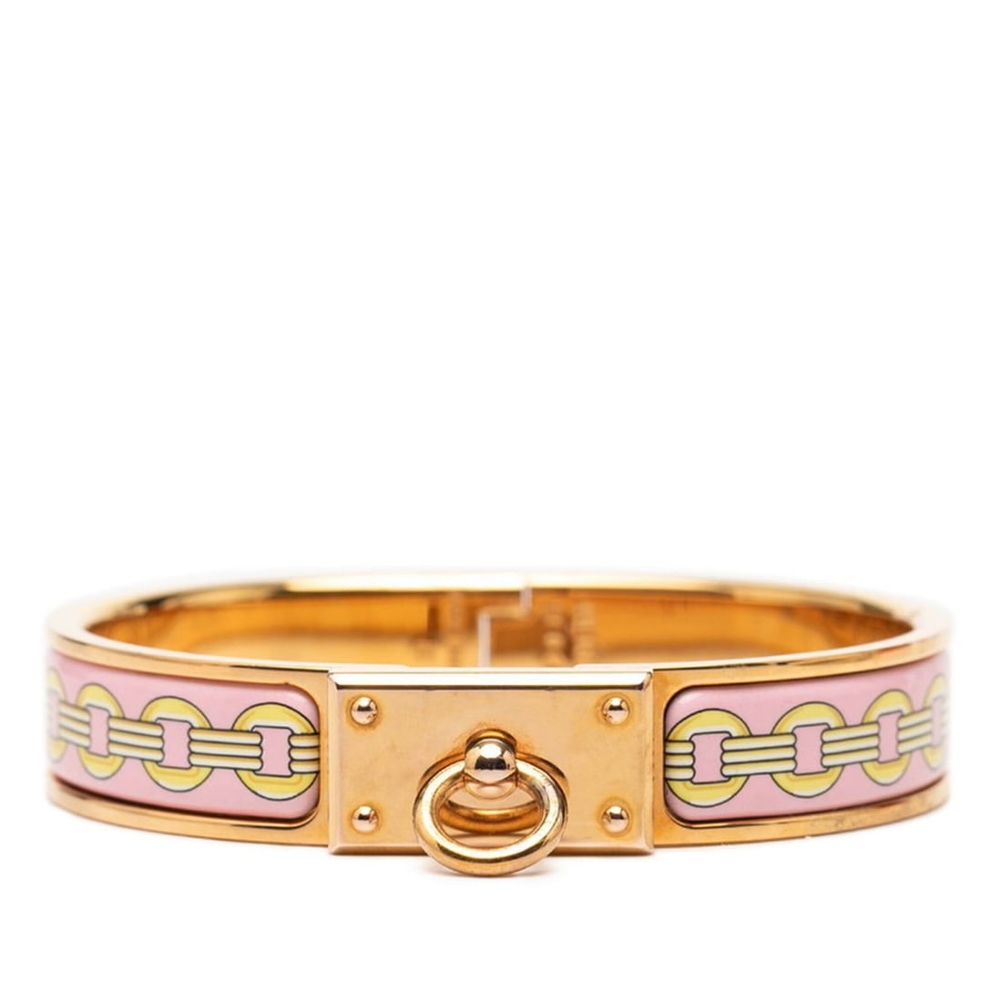 Hermes Clic Anneau Bracelet, Gold, Pink, Yellow Plated, Women's.: --- Catalog ---Category: SizeLength: 15.5cm / 6.1''Category: DesignType: Charm braceletColor: Gold, Pink, YellowGender: WomenCategory: GeneralBrand: Hermes--- Item List ---Section: ConditionRanking: R