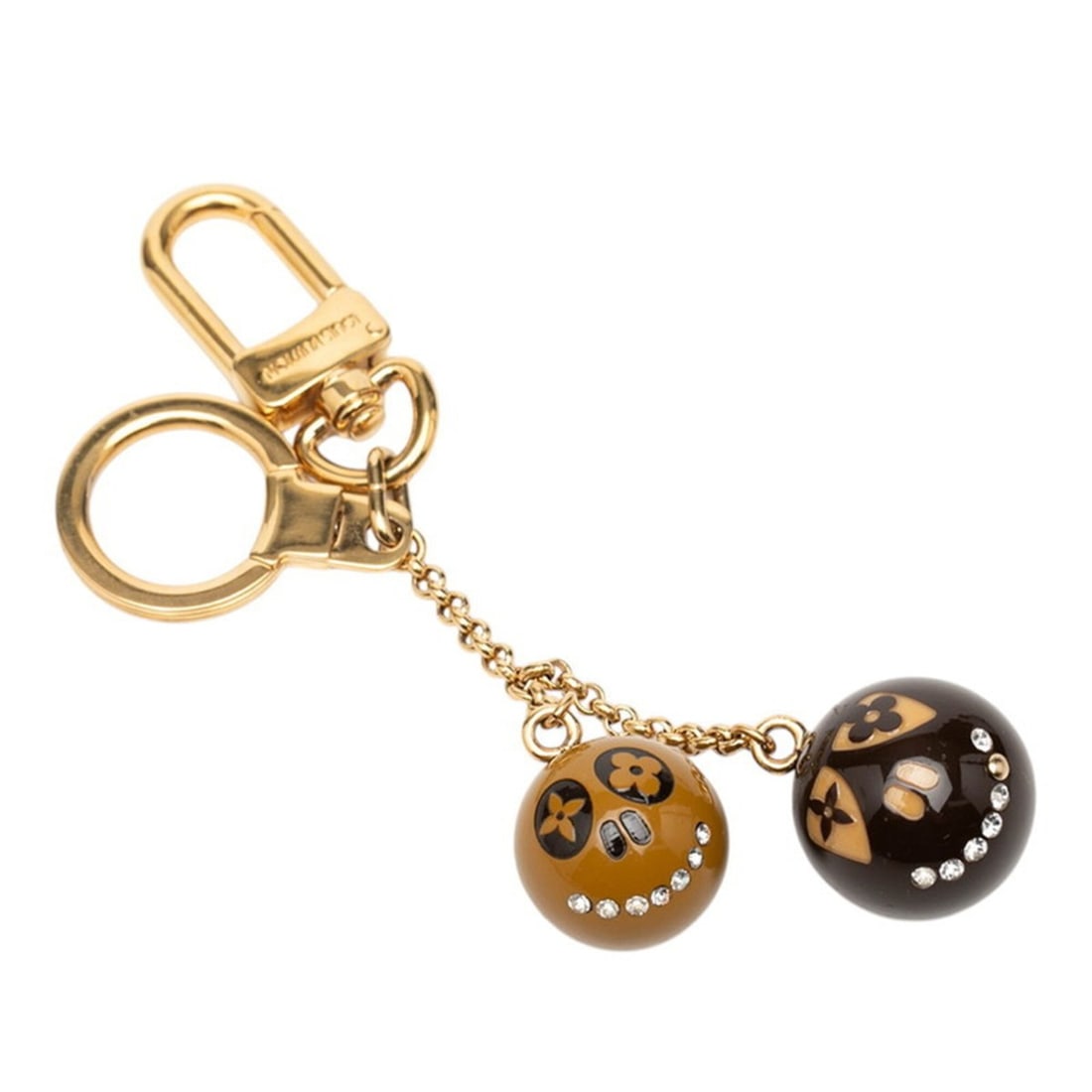 Louis Vuitton Porte Clés Jack Lucie Halloween Keychain Charm M65377 Gold Brown Beige Plated: --- Catalog ---Category: DesignType: KeyringColor: Beige, Brown, GoldGender: WomenMaterial: RhinestoneCategory: GeneralMPN: M65377Brand: Louis Vuitton--- Item List ---Section: ConditionRanking: Rank A