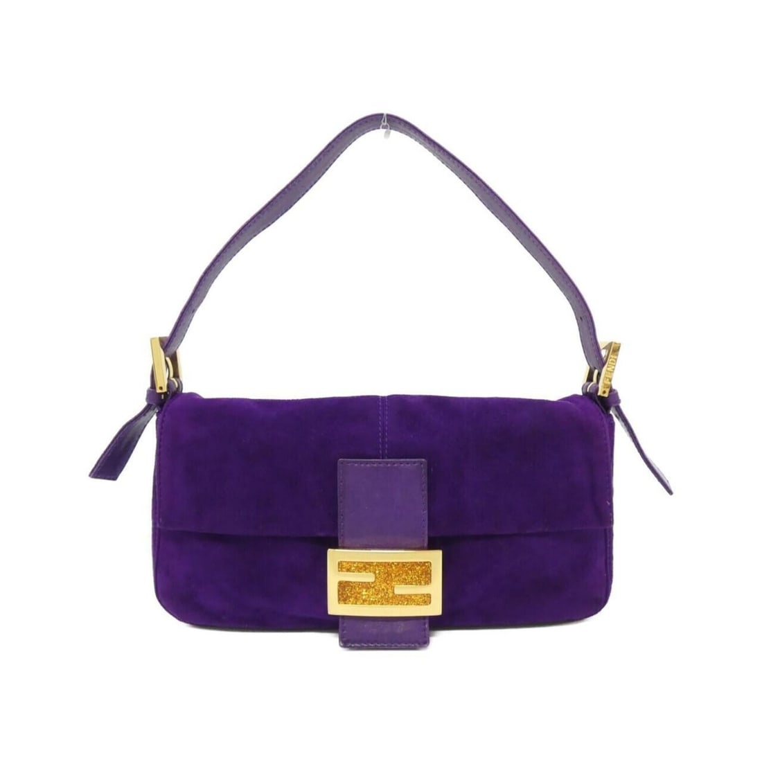 Fendi Baguette 26424 Handbag: --- Catalog ---Category: SizeSize (HxWxD): 13cm x 24cm x 4cm / 5.11'' x 9.44'' x 1.57''Category: DesignType: HandbagColor: PurpleGender: WomenMaterial: Suede Hardware Color: GoldCategory: GeneralMPN: