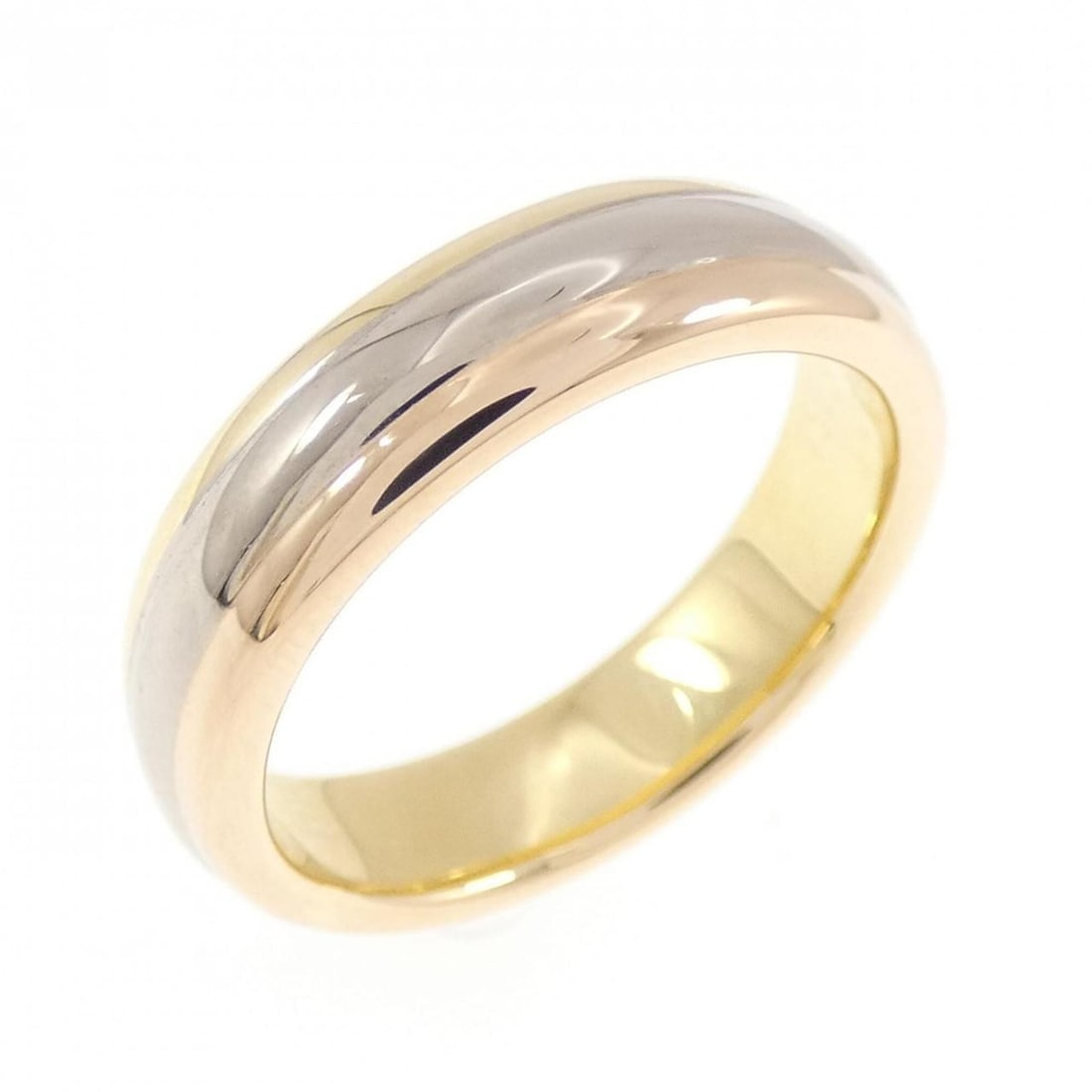 Cartier Three-Color Wedding Ring: --- Catalog ---Category: SizeUS Size: 5.5Brand Size: 50Category: DesignType: Band ringGender: WomenMaterial: Pink gold (18K), White gold (18K), Yellow gold (18K)Category: GeneralMPN: B4031700Brand: