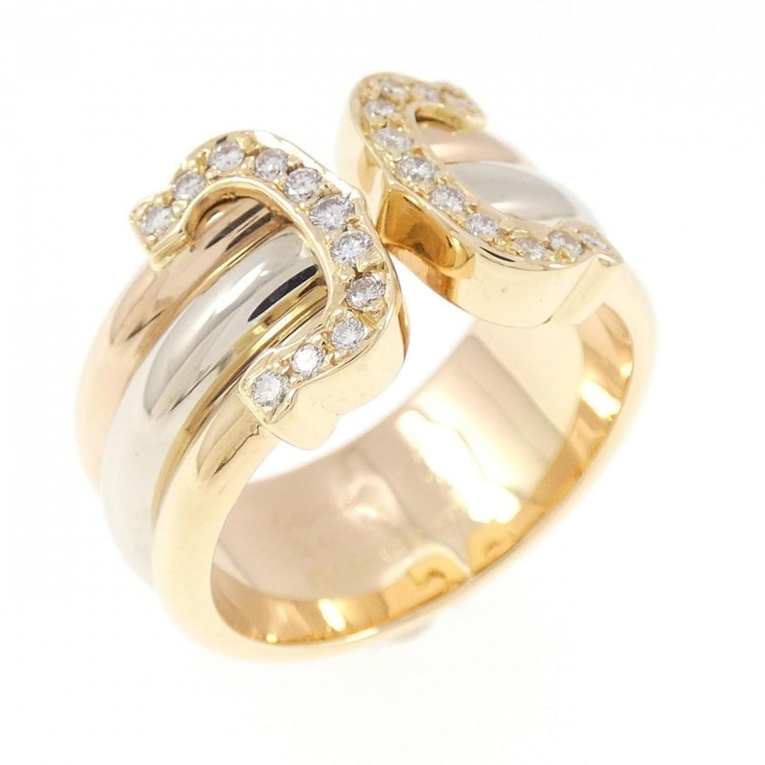 Cartier 2C Large Ring: --- Catalog ---Category: SizeUS Size: 6Brand Size: 51Category: DesignType: Band ringColor: Pink gold, White gold, Yellow goldStone: DiamondGender: WomenMaterial: Pink gold (18K), White gold (18K), Yel