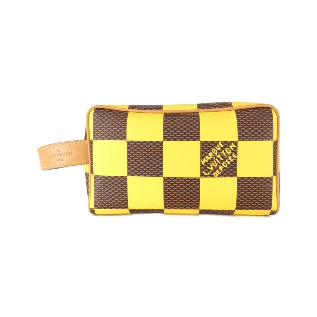 Louis Vuitton Damier Pop Rocker Dopp Kit N40567 Handbag Pouch: --- Catalog ---Category: SizeSize (HxWxD): 13cm x 23cm x 12cm / 5.11'' x 9.05'' x 4.72''Category: DesignType: Handbag, PouchColor: Brown, Jaune, YellowGender: Women,MenMaterial: Coated canvas Category