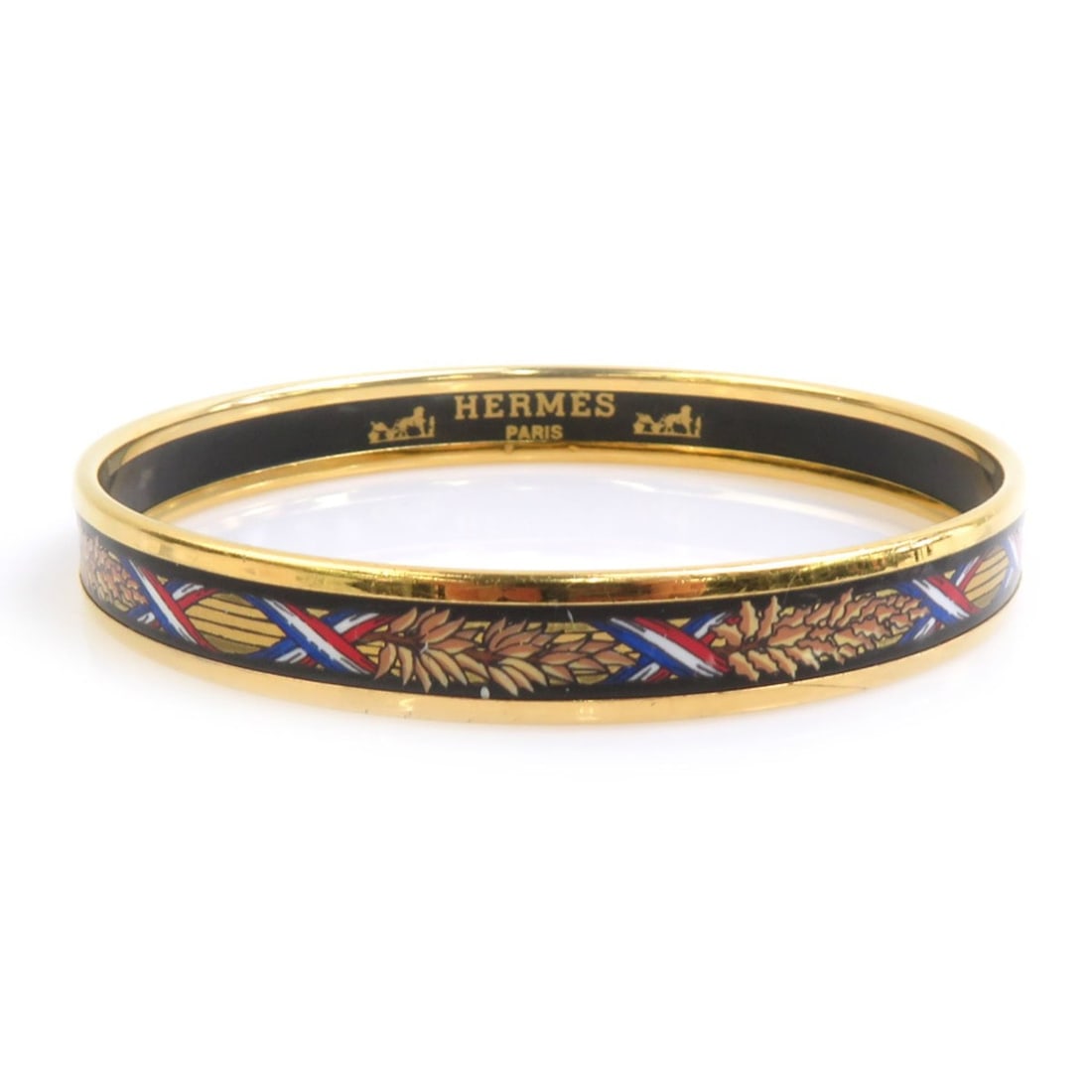 Hermes HERMES Bangle Bracelet Email Metal Enamel Gold Black Women's e61953a: --- Catalog ---Category: SizeLength: 20.7cm / 8.14''Category: DesignType: BangleColor: Black, GoldGender: WomenMaterial: Enamel, MetalCategory: GeneralBrand: HermesCountry of Origin: Austria--- Item L
